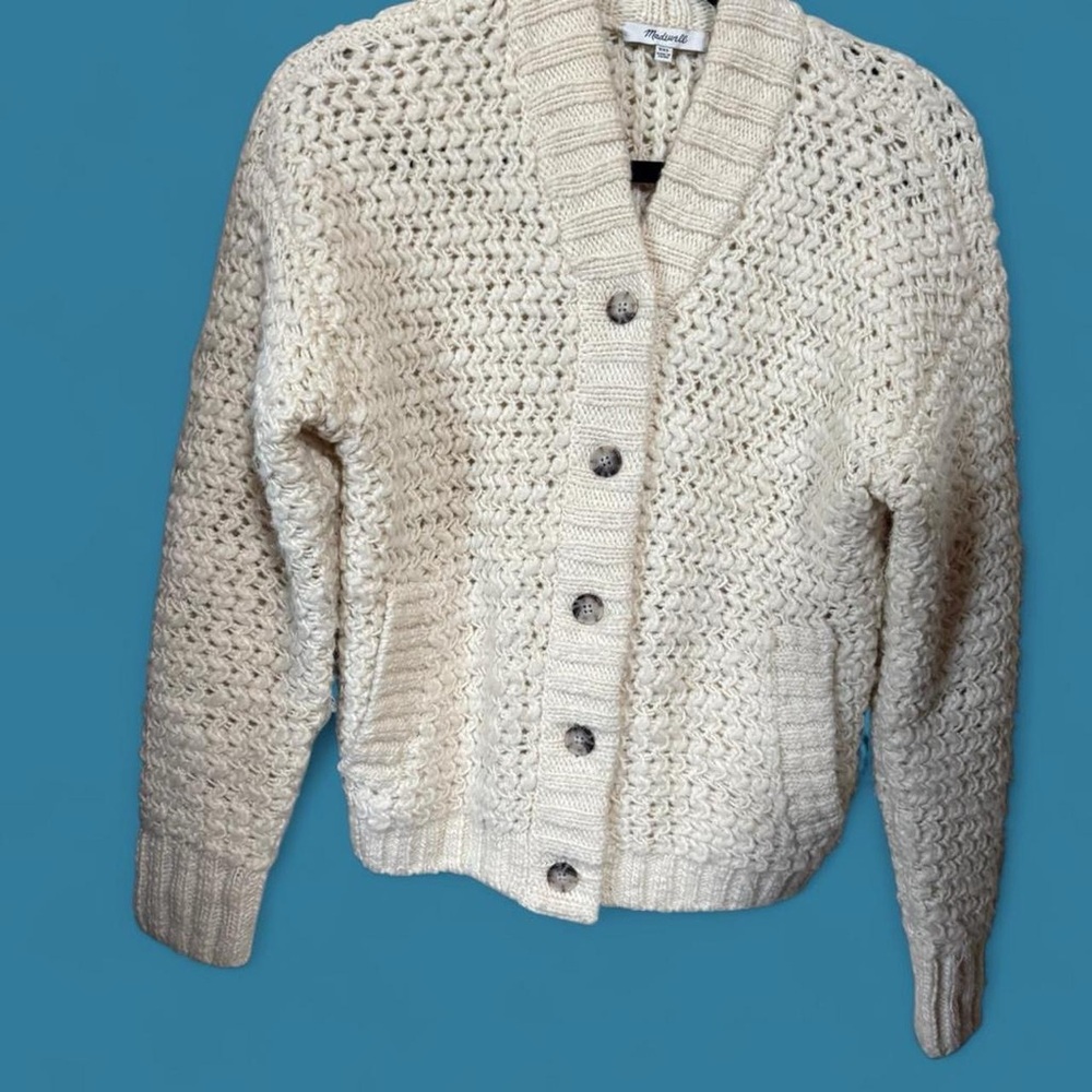 Madewell Cream Button-Up Cardigan